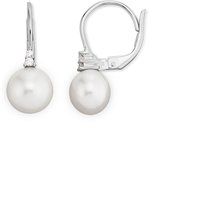 Elegante Perlen-Ohrhänger mit Diamanten