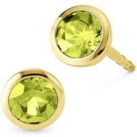 Runde Peridot-Ohrstecker mit Zargenfassung