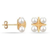 Perlen-Kreuz-Ohrstecker für Damen