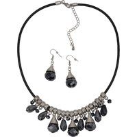 Schmuckset mit facettierten Glastropfen