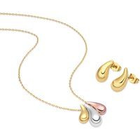 Dreifarbiges Schmuckset mit Tropfenanhängern