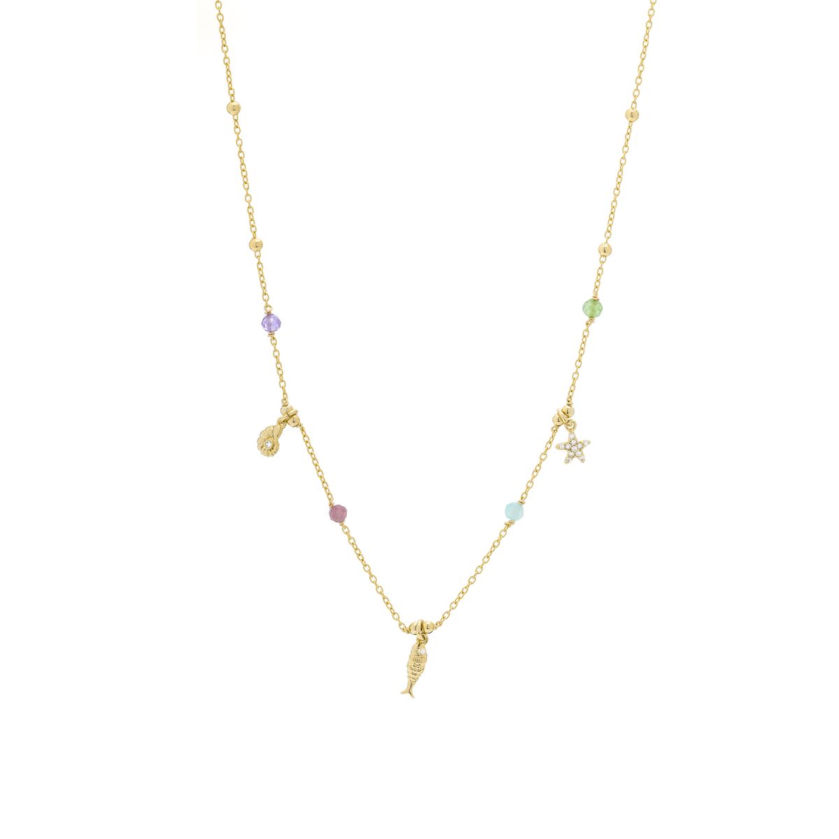 Charm-Halskette mit Meeresmotiven