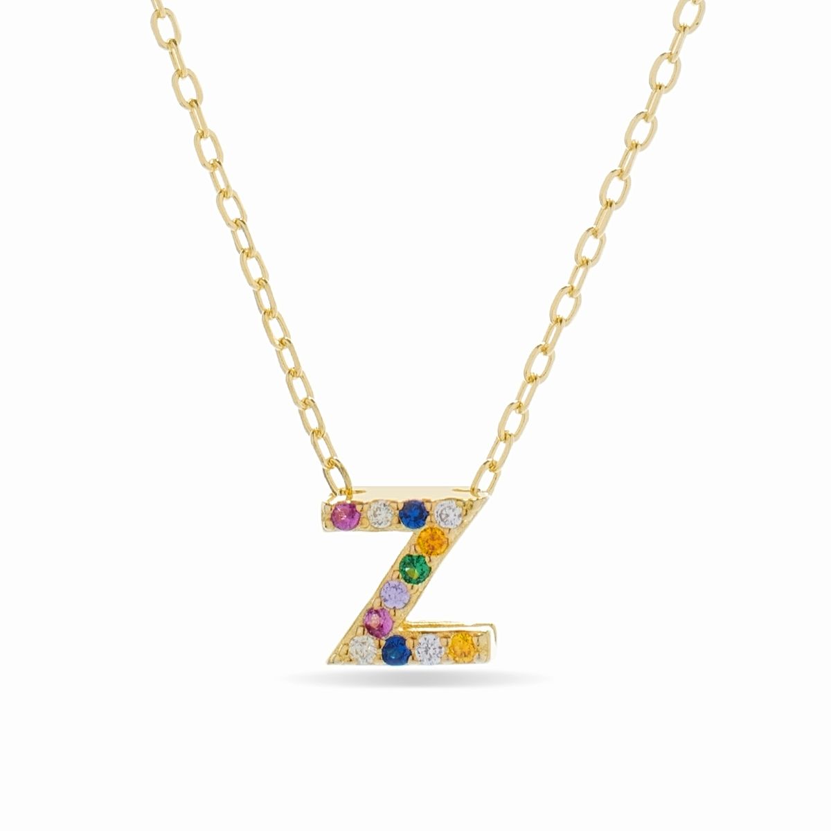 Regenbogen Alphabet-Halskette mit Buchstabe Z