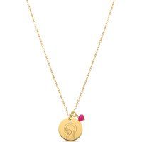 Medaillon-Halskette mit rosa Kristall