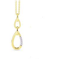 Goldene Halskette mit Tropfenanhänger und Diamanten