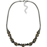 Collier mit Mesh-Kette und Perlen