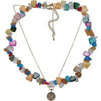 Mehrfarbiges Perlmutt-Collier Set