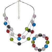 Farbenfrohes Glasperlen-Schmuckset im Murano-Stil