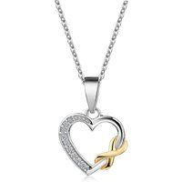 Herz-Infinity-Halskette mit Zirkonia
