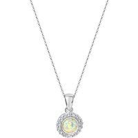 Runder Opal-Halo-Anhänger aus Silber