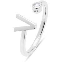 Offener Initialen-Ring mit Zirkonia
