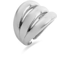 Gestufter skulpturaler versilberter Ring
