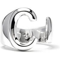 Markanter skulpturaler Buchstabe C Ring