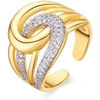 Verflochtener Ring mit Zirkonia-Pavé