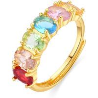 Farbenfroher Ring mit bunten Zirkonia