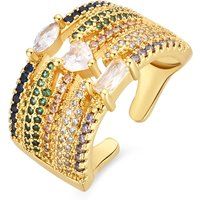 Mehrreihiger Zirkonia Statement-Ring