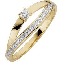 Eleganter Bypass-Ring mit Zirkonia