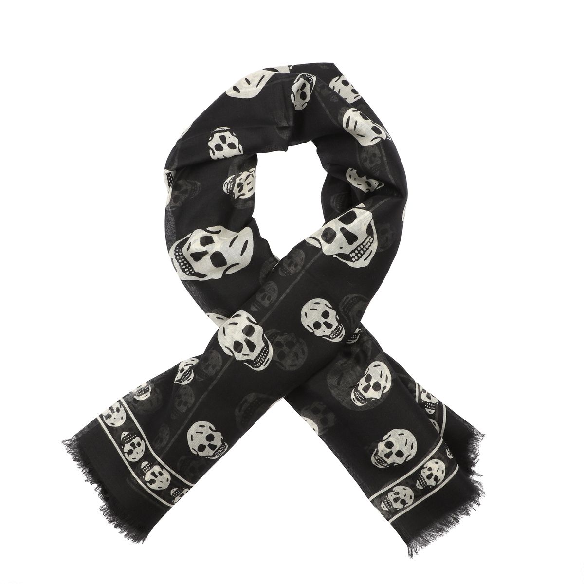 Ikonischer Totenkopfschal aus Modal-Seide
