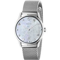 Himmlische Perlmutt-Armbanduhr mit Mesh-Band