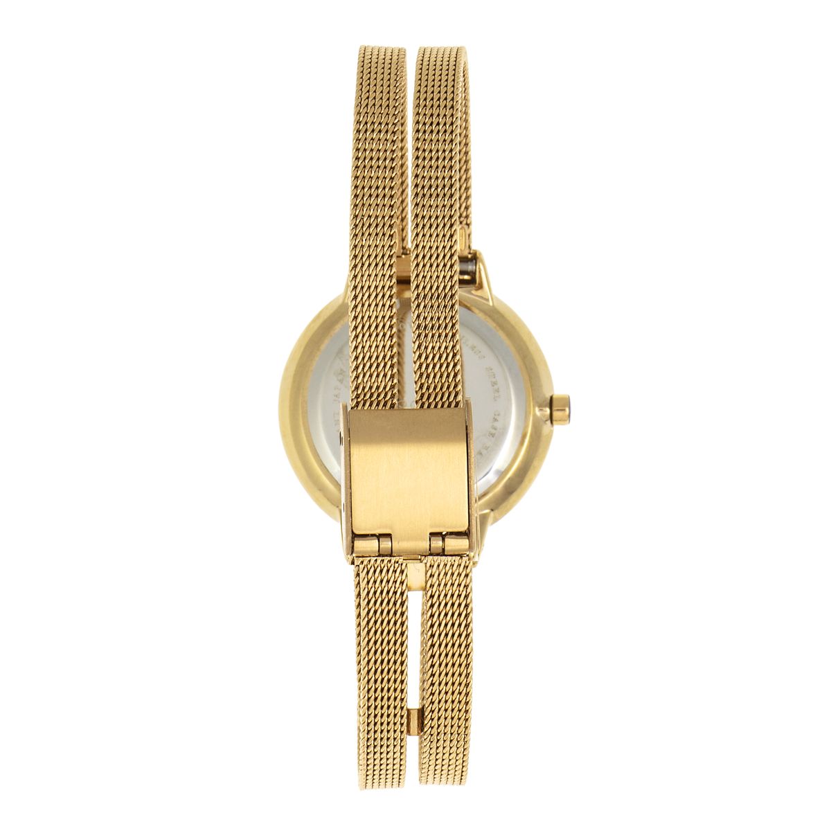 Minimalistische goldfarbene Doppel-Mesh-Uhr