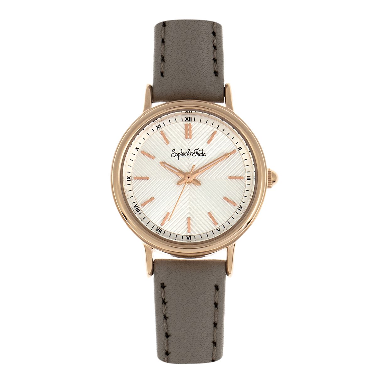 Lederuhr mit strukturiertem Zifferblatt