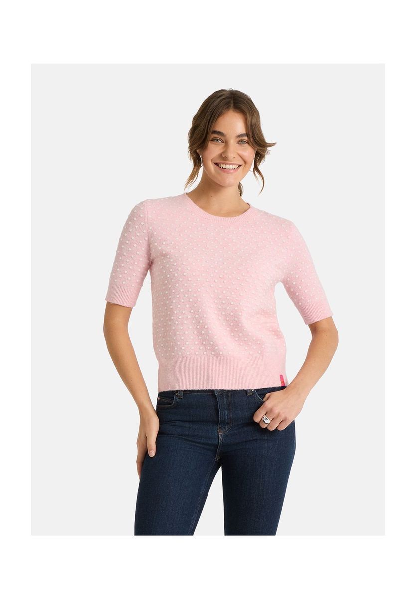 Feines Strickoberteil mit Polka Dots