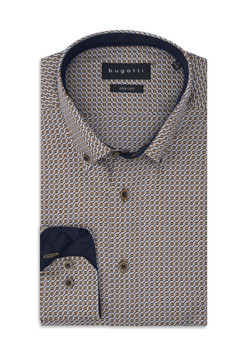 Geometrisch bedrucktes, pflegeleichtes Hemd