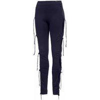 Seitlich geschnürte geraffte Avantgarde-Leggings