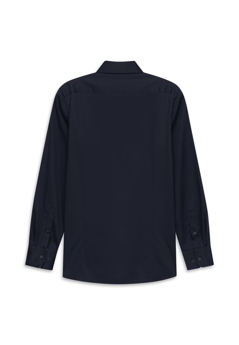 Klassisches marineblaues Langarmhemd