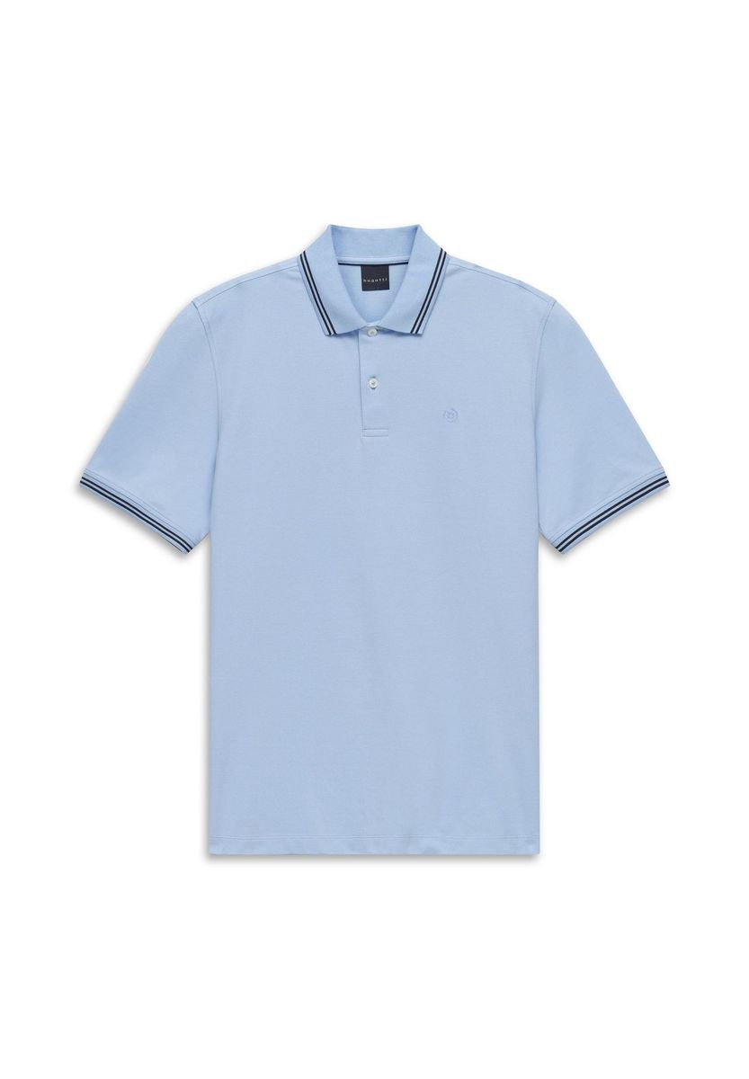 Herren Hellblaues Baumwoll-Piqué-Poloshirt