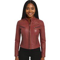 Schmal geschnittene Tulsa Biker-Lederjacke