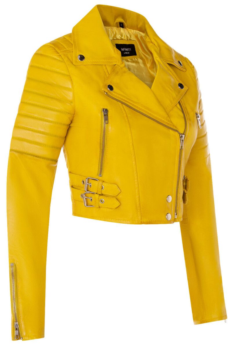 Kurze Bikerjacke mit gesteppten Details