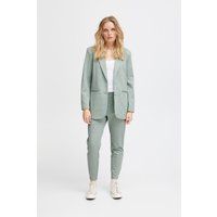 Oversize-Blazer mit salbeigrünem Karomuster