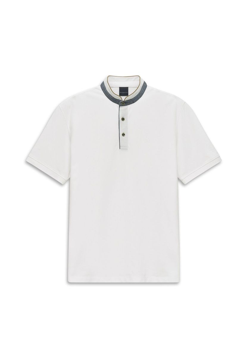 Kragenloses Polohemd aus Baumwollmischgewebe für Herren