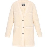 Bouclé-Blazer mit V-Ausschnitt