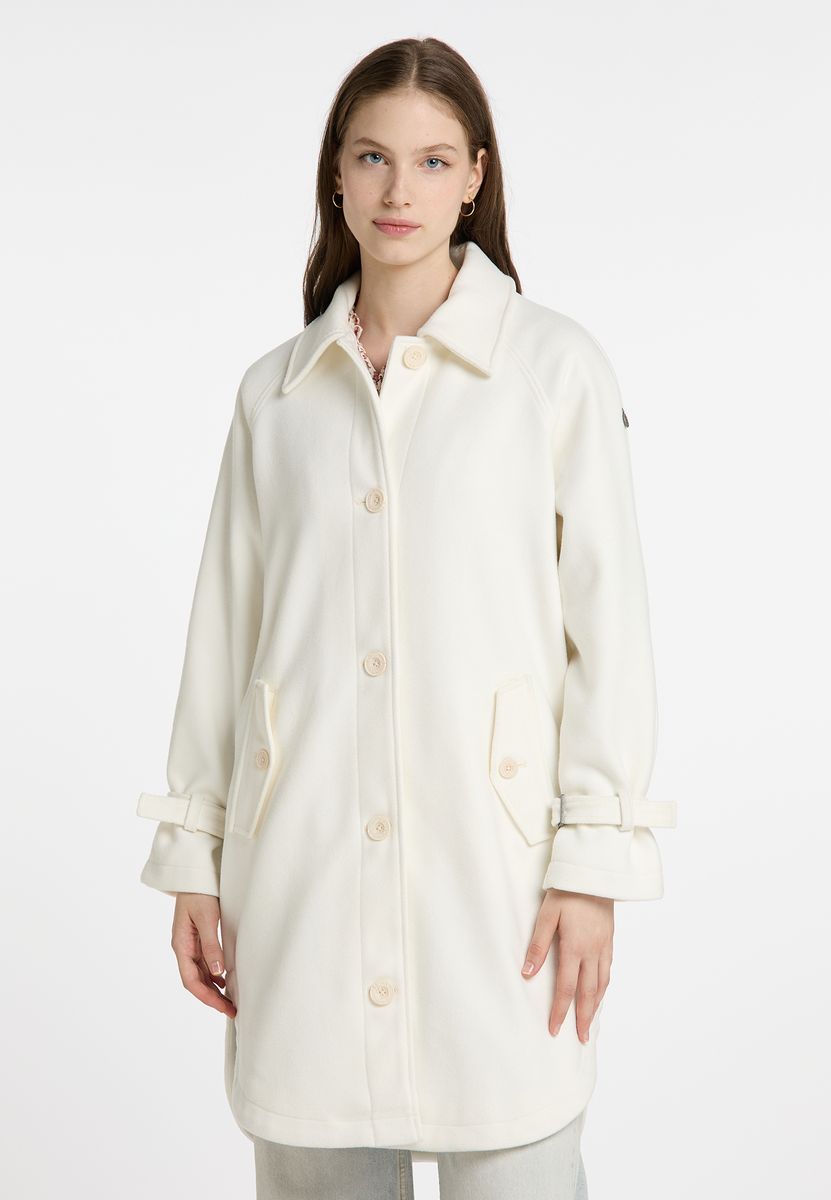Oversize-Wollgemisch-Modell mit Knöpfen