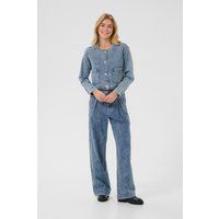 Kurze Oversize-Jacke mit Perlenknöpfen
