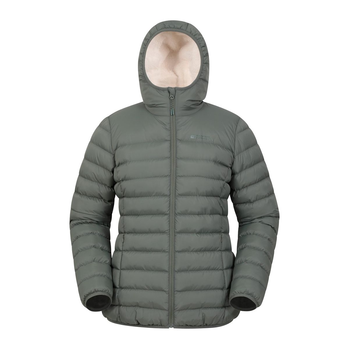 Wattierter Stepp-Puffer mit Kunstfell