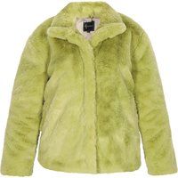 Luxuriöse Limettengrüne Kunstpelzjacke