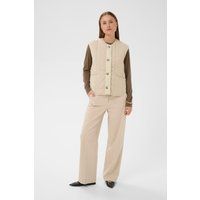 Gesteppte Oversize-Weste mit Rundhalsausschnitt