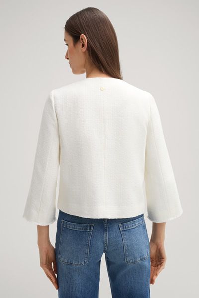 Kragenlose strukturierte Bouclé-Jacke