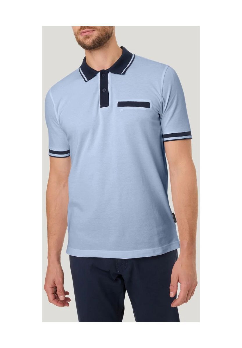 Lässiges Baumwoll-Poloshirt mit Zierstreifen