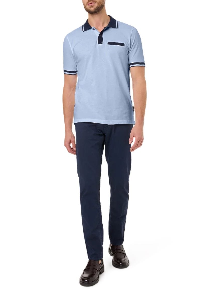 Lässiges Baumwoll-Poloshirt mit Zierstreifen