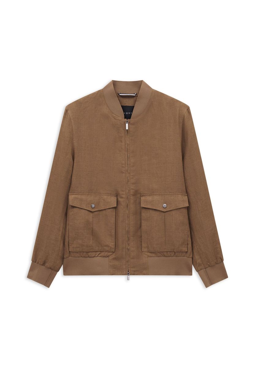 Herren Blouson Jacke aus braunem Leinenmischung