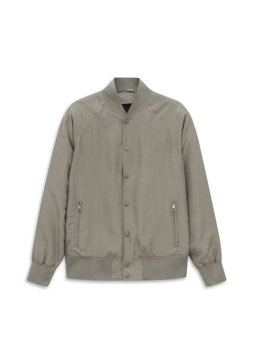 Herren Seidenblouson mit Druckknopfverschluss