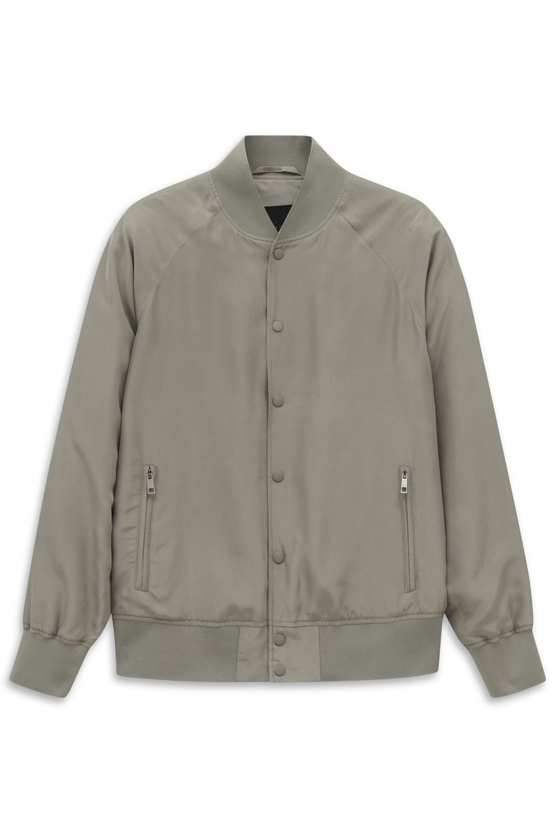 Herren Seidenblouson mit Druckknopfverschluss