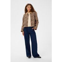 Kastige Jacke mit Leopardenmuster