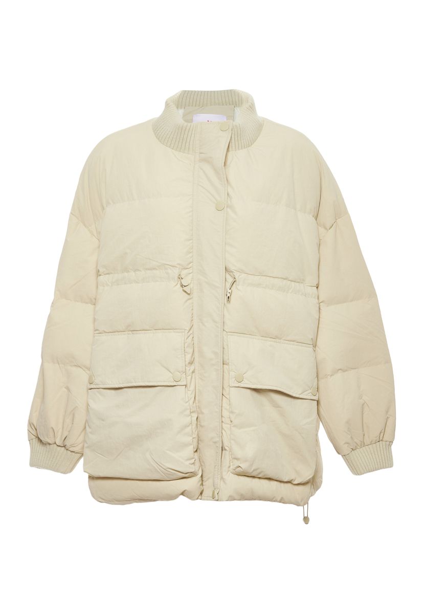 Steppjacke mit geripptem Kragen