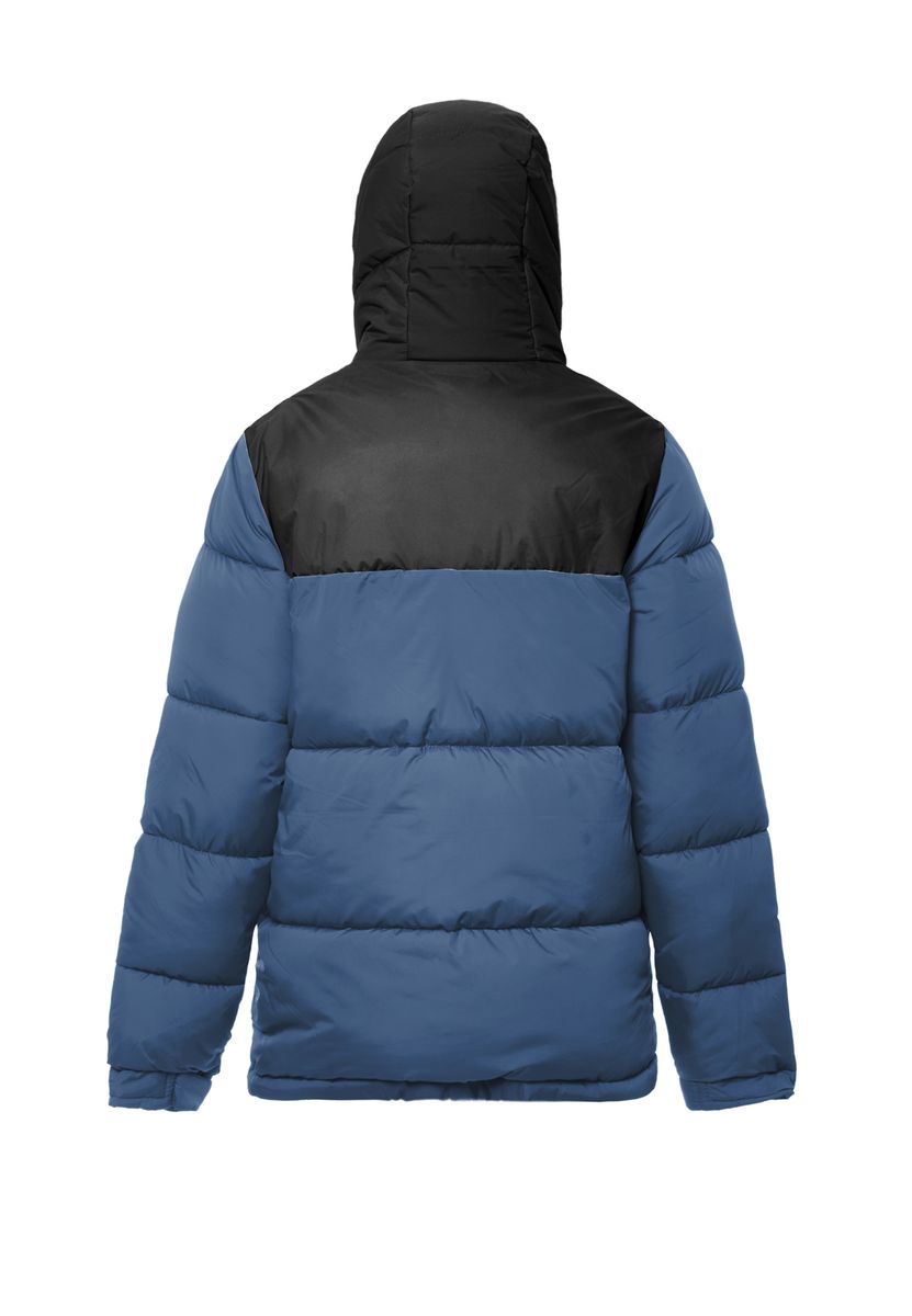 Zweifarbige Kapuzen-Steppjacke