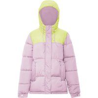 Zweifarbige Pufferjacke mit Kapuze